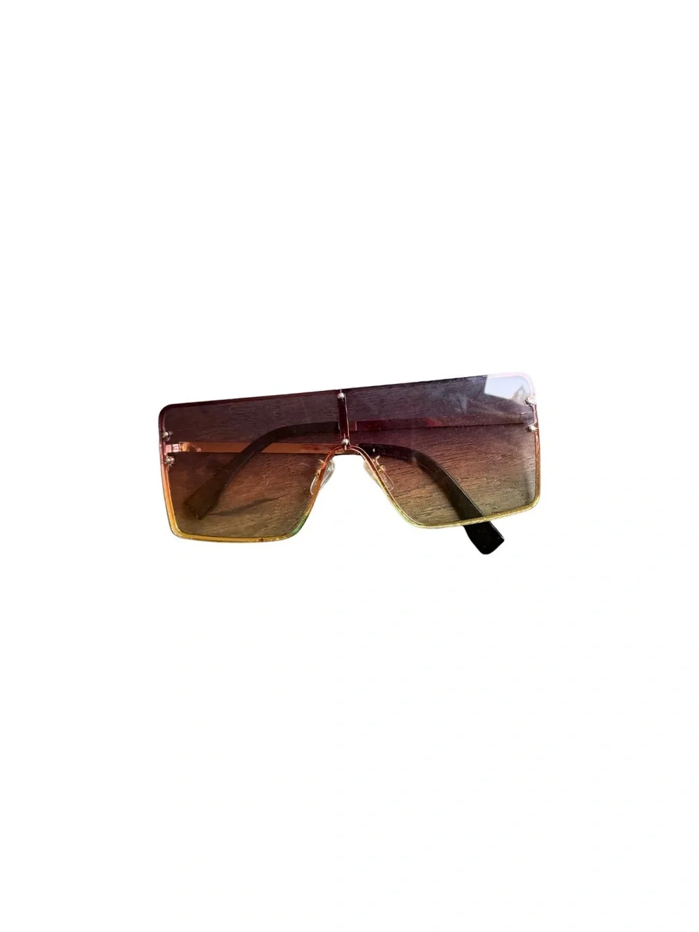 Gradient Shield Sunglasses in Brown and Gold